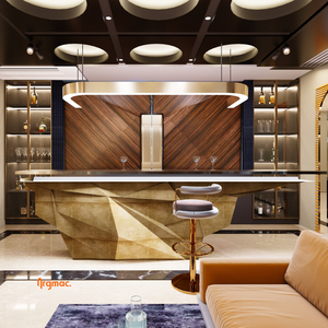 Bar à domicile de luxe Argmac Harveys 2026, aménagement de bar moderne et luxueux, comptoir éclairé par LED, meubles pour salon, appartement, villa - Product Image 4