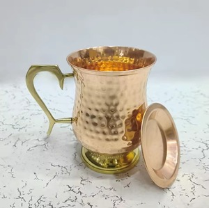 แก้วทองแดงตีลายวินเทจ ภาชนะโลหะทนทานสำหรับชาและกาแฟ - Product Image 5
