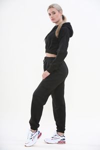 Pantalones Deportivos de Felpa 100% Algodón para Mujer, Diseño Casual de Invierno, Transpirables, Resistentes al Viento, con Capucha Corta - Product Image 6