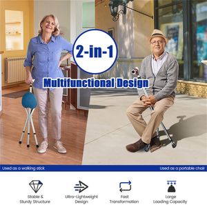 Deambulatore Pieghevole in Alluminio a 5 Livelli di Regolazione Altezza con Luce LED, Cuscinetti Antiscivolo e 3 Cuscinetti Extra - Product Image 5