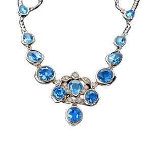Topacio azul joyería fina personalizada 925 colgante de plata esterlina piedra preciosa collar Vintage colgante para mujer - Product Image 1