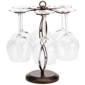 Support de séchage décoratif en métal pour verres à vin, design artistique en forme de vigne torsadée, base ronde robuste, porte-verres à pied pour comptoir - Product Image 5