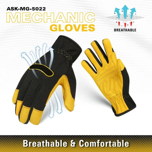 ถุงมือออกแบบโลโก้ตามสั่ง หนังแพะแท้ ถุงมือช่าง ถุงมือกันความร้อน กันบาด กันลื่น คุณภาพดีที่สุด - Product Image 4