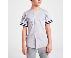 Maillot de baseball unisexe gris à manches courtes avec cordon de serrage, respirant, en maille, coupe régulière, toutes saisons, 100% respirant - Product Image 1