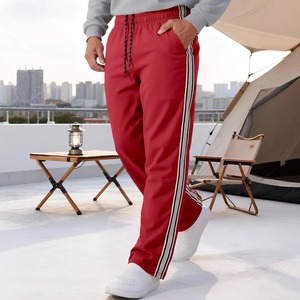 Men's Black Corduroy Wide Leg Pants <b>Elastic</b> Waist Drawstring Casual Loose Fit Straight Leg With Side Pockets Autumn Wear - Product Image 6