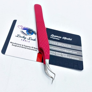Pinzas de punta de fibra de cuello de cisne de aislamiento XL, agarre antideslizante, pinzas de extensión de pestañas profesionales, academias de artistas de etiqueta privada - Product Image 1