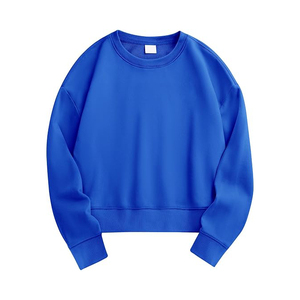 Oversized Sweatshirts Women <b>Drop</b> Shoulder Crewneck Long Sleeve Fleece Lined Soft Cotton Blend Casual Streetwear - Product Image 1