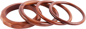 Wooden <b>Bangle</b> Set Handmade Natural Large <b>Bangles</b> Round DIY Natural Wooden Chunky Bracelet Simple <b>Engraved</b> Geometric - Product Image 3