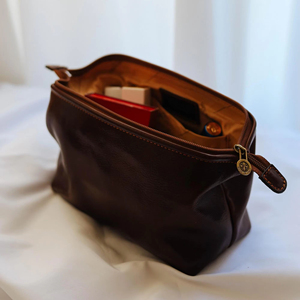 Custom Made Genuine Leather Toiletry Bag Dopp <b>Kit</b> Mens Travel Wash Bag <b>Shaving</b> <b>Kit</b> Organizer Wholesale Factory TYG-0126 - Product Image 1