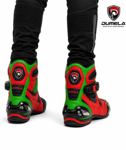 Zapatillas de Ciclismo Dumela Rojas y Verdes, Color Personalizado, Impermeables, Transpirables, de Cuero, para Todas las Estaciones - Product Image 4
