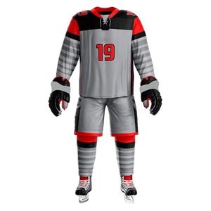 Ensembles d'uniformes de hockey sur glace personnalisés pour adultes, 100 % polyester, respirants, grandes tailles, haute qualité, séchage rapide, antibactériens, unisexes - Product Image 1