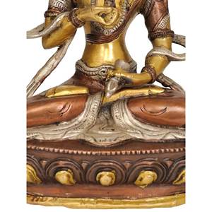 Statue en laiton Adi Buddha Vajrasattva de 8 pouces faite à la main divinité bouddhiste tibétaine idole directement de l'Inde - Product Image 1
