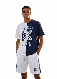 Custom Streetwear Cotton Sportswear Tracksuit and Short with printed and embroidery 2 Piece Shorts <b>Track</b> Suit Men <b>T</b> Shirt Set - Product Image 6