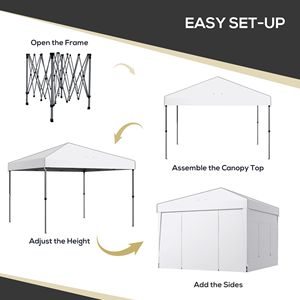 "10x10 Pop up <b>Canopy</b> <b>Tent</b> with Mesh Windows Reflective Top Sun Protection Instant Setup Adjustable Heights for Events White" - Product Image 4