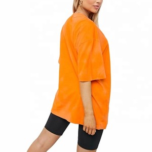 Meilleur T-shirt ample à col rond et manches courtes pour femme, couleur unie, 100 % coton, coupe décontractée, tricoté, respirant, printemps-été - Product Image 2