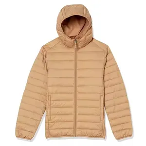 Chaqueta Acolchada con Capucha para Hombre, Color Sólido, Cierre de Cremallera, Estilo Casual, Resistente al Viento, Relleno de Poliéster, para Otoño - Product Image 1