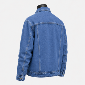 Veste en jean bleu délavé vintage pour homme, veste en jean classique en coton, streetwear décontracté, fabricant OEM ODM - Product Image 4
