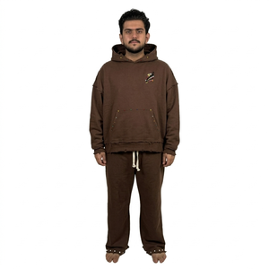 Traje Deportivo de Alta Calidad para Entrenamiento y Gimnasio, Talla Grande, Personalizado, de Dos Piezas, para Correr, con Patrón Sólido, 100% Algodón - Product Image 1