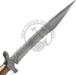 Nouvelle édition, couteau de chasse artisanal en acier damas 15 pouces, manche en bois, couteau Bowie de collection EDC, couteau de camping - Product Image 4