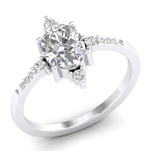 Anillo de compromiso solitario REYES personalizado de plata de ley 925 con moissanita de corte ovalado de 1.36 quilates para mujer, regalo de aniversario para esposa - Product Image 2