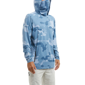 Camisas de pesca con capucha y manga larga, ropa de camuflaje para pesca, camisa anti-UV UPF 50+, de secado rápido, para hombre, sudadera verde para pesca - Product Image 4