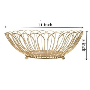 Iron Wire Fruit Holder <b>Basket</b> Decorative Storage for Fruits Vegetables Snacks Stylish Home Decor Organizer - Product Image 2