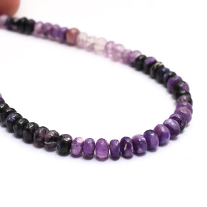 AAA+ Charoite 4mm-5mm Smooth Rondelle <b>Loose</b> <b>Beads</b> Natural Russian Charoite Semi Precious Gemstone <b>Loose</b> <b>Beads</b> for Jewelry Making - Product Image 2