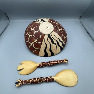 Textured Wooden Salad Pair – Elegant Spoon & Fork for Sophisticated Dining Spaces - Product Image 5