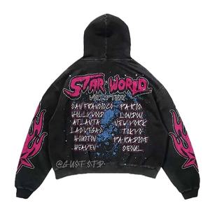 Ensemble de survêtements slim fit français en éponge pour hommes personnalisés sérigraphie à capuche pantalons de survêtement grande taille pour l'hiver - Product Image 5