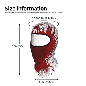 Splendid Apparel Unisex Adult <b>Balaclava</b> Face Mask Red White Splatter Print Digital Printing Outdoor Full Coverage 58-60CM 100% - Product Image 6