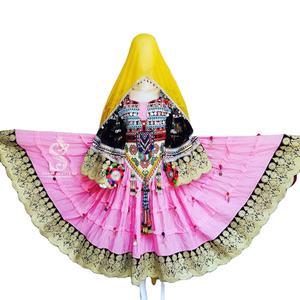 Vestido Tribal Étnico Vintage Kuchi para Mujer, Ropa Tradicional para Fiesta, Multicolor, Chifón/Seda/Terciopelo, Antiarrugas 3089 - Product Image 1