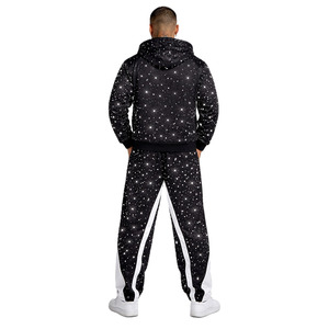 Fashion Crystal Embellished Full Zip Rhinestone Hoodies Joggers Sets Relaxed Fit Casual Winter Streetwear Wholesale Supplier - Product Image 3