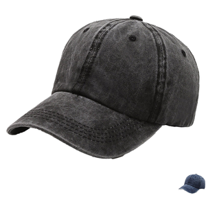 Casquette de baseball en jean délavé pour hommes et femmes, style vintage, couleur unie, broderie 3D, boucle métallique, sportive, décontractée, respirante, imperméable - Product Image 3