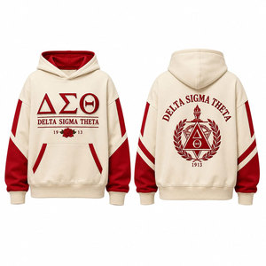 Sudadera Roja Delta Sigma Theta Unisex con Letras Griegas, Logotipo 1913 en la Parte Delantera, Estilo Preppy, Sudadera Tejida - Product Image 4