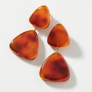 High Quality Women's Resin <b>Stud</b> <b>Earrings</b> | Vintage Traditional Handmade Fashion Statement | Elegant Jewelry for Parties Wedding - Product Image 1