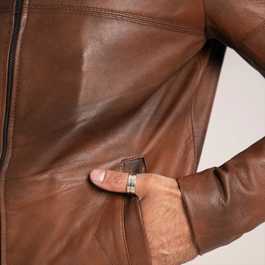 Stylish Men's Genuine <b>Leather</b> <b>Jacket</b> With <b>Long</b> Sleeve Latest Design High Quality Best Popular Style <b>Leather</b> <b>Jacket</b> For Men - Product Image 4
