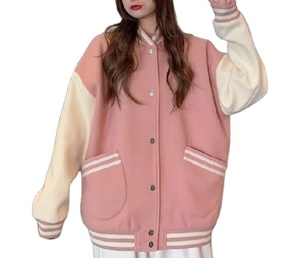 แจ็กเก็ตเลตเตอร์แมนสำหรับผู้หญิงทรงโอเวอร์ไซส์ใส่ลำลองแจ็กเก็ตมีตัวแทนดีไซน์ตามสั่ง - Product Image 4