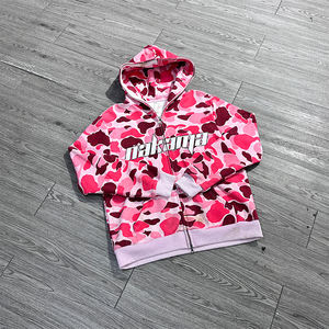 Sweat à capuche personnalisé avec fermeture éclair complète impression numérique lettre motif pull rue sweat à capuche camouflage Boxy sérigraphie sweat à capuche unisexe - Product Image 1