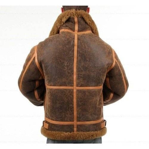 Wholesale Price <b>Men</b> Heavy Duty <b>Leather</b> Cow Skin Sherpa Shearling Winter <b>Jacket</b> High Quality High Street Casual Wear Windproof - Product Image 2