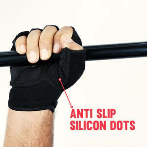 ถุงมือออกกำลังกายกันลื่นแบบระบายอากาศได้ดี สีดำเจ็ทแบล็ค - Product Image 4