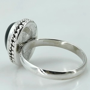 Black Onyx <b>Ring</b> 925 Sterling <b>Silver</b> Handmade Boho <b>Statement</b> Promise <b>Ring</b> for Women Natural Oval Black Onyx <b>Ring</b> July Birthstone - Product Image 2