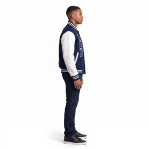Veste universitaire personnalisée OEM en laine Melton 550GSM et cuir de vachette 1,2 mm pour homme, style streetwear, fabriquée à Sialkot - Product Image 3