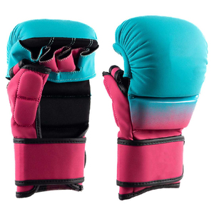 ถุงมือ MMA แบบมืออาชีพ ออกแบบโลโก้ได้ตามต้องการ หนัง PU ฟองน้ำหลายชั้น สำหรับคิกบ็อกซิ่ง มวยไทย ฝึกซ้อม ต่อสู้ ครึ่งนิ้ว - Product Image 1