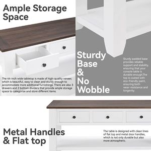 Consolle in Legno Massello di Pino dal Design Retrò con Ripiani Aperti e Gambe per Arredamento Soggiorno - Product Image 6