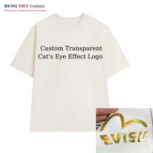 Etiquetas de logotipo Transferencia 3D Etiquetas de logotipo Transferencia de vinilo impermeable Metal Camiseta unisex personalizada Tela Impresión UV Troquelado - Product Image 3