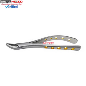 Premium Manual Dental Extracting Forceps Gold Hollow Python Grip Handles German Grade Stainless Steel Ergonomic Tooth Extraction - Product Image 6