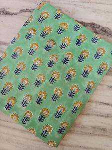 Tela de Algodón Hecha a Mano en India, Tela Estampada a Mano Sanganeri de Jaipur, Material para Confección de Vestidos - Product Image 4