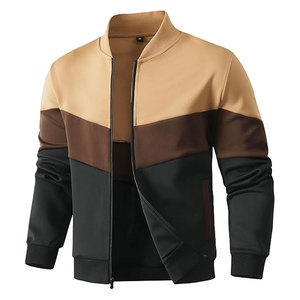 Mens Lightweight Casual Bomber <b>Jacket</b> Stylish Color Block Varsity Coat Comfortable Everyday Wear Trendy Streetwear <b>Zip</b> <b>Up</b> <b>Jacket</b> - Product Image 1