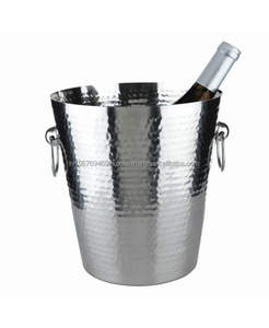 Cubo enfriador de champán con logotipo personalizado TCD00 modelo con asas doradas, Enfriador de cóctel decorativo, cubo de hielo de cerveza de acero inoxidable - Product Image 6