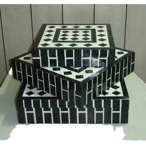 Decorative Bone Inlay <b>Box</b> Jewelry <b>Box</b> Handmade Modern Glossy Finished Bone Inlay <b>Shelf</b> <b>Box</b> Jewelry Organizer for Luxury Gifting - Product Image 3